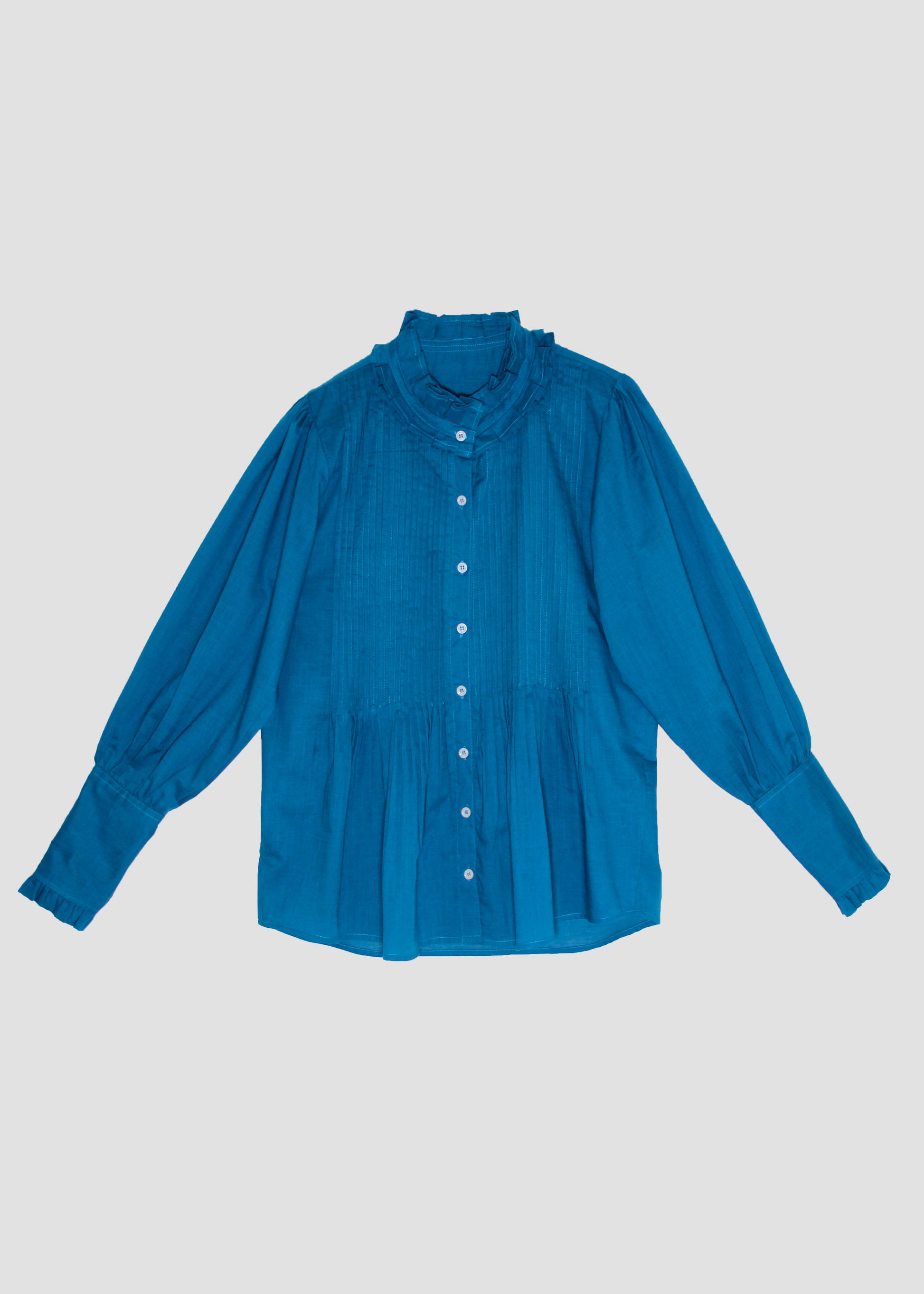 Camicia Amber estiva da donna in cotone bianco, IGI AMA, 100% cotone leggero, chiusura con bottoni, maniche lunghe, pinces sul fronte, taglia unica, made in India.