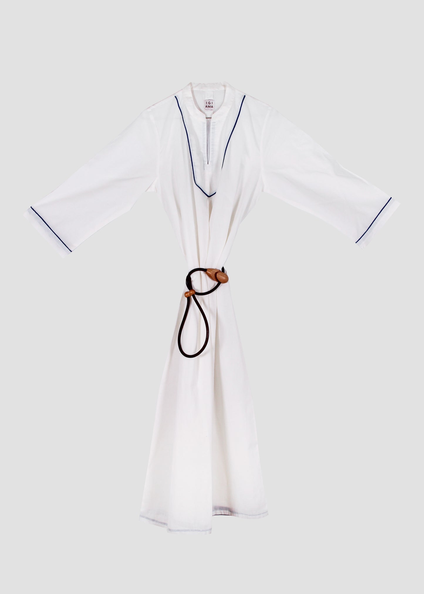 Copricostume donna Argentario Beach Dress white in 100% cotone con design lungo bianco e ricami sui bordi, stile boho chic elegante da mare, taglia unica vestibilità M.
