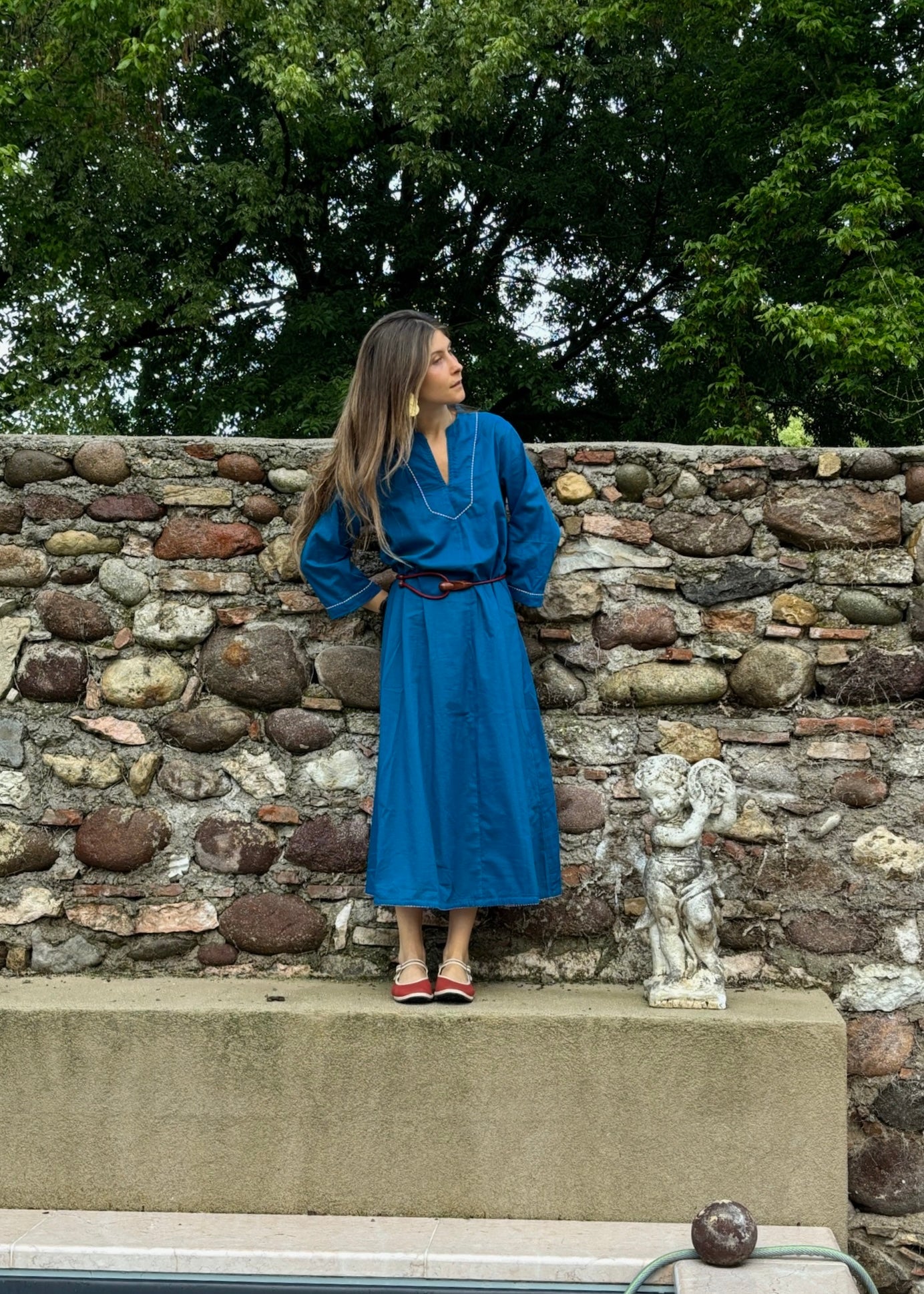 Argentario Beach Dress - Blue - IGI AMA