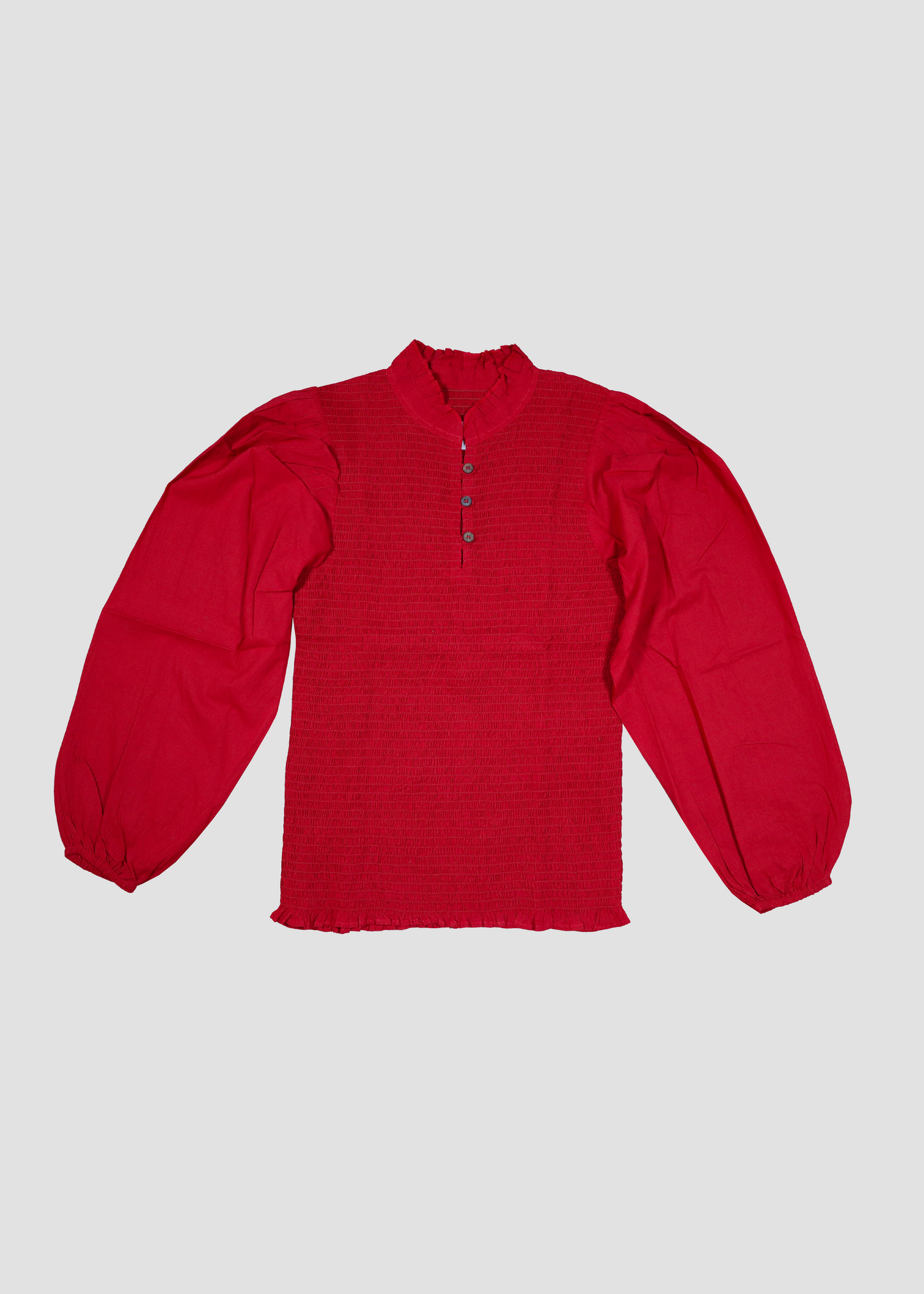 IGI AMA Kerala Shirt – Camicetta in 100% cotone disponibile a quadretti blu o a righe azzurro e rosso, con maniche lunghe leggermente a sbuffo, busto abbottonato e dettaglio elasticizzato. Parte della nuova collezione autunno/inverno, taglia unica. Prodotta in India, lavabile a 30°C e stirabile a bassa temperatura.
