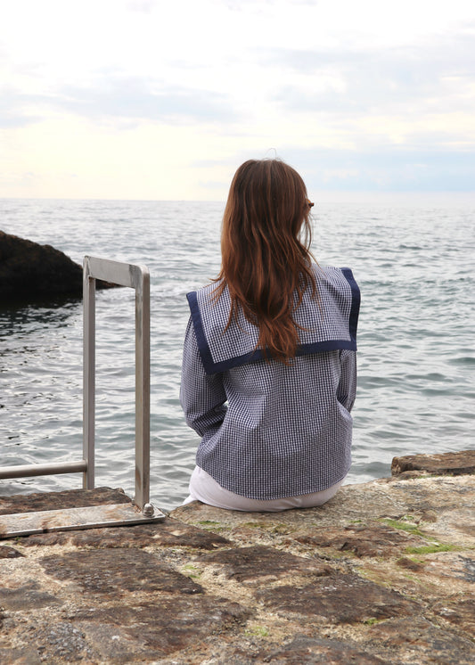 Sailor Sampei Shirt - Blue checks - IGI AMA